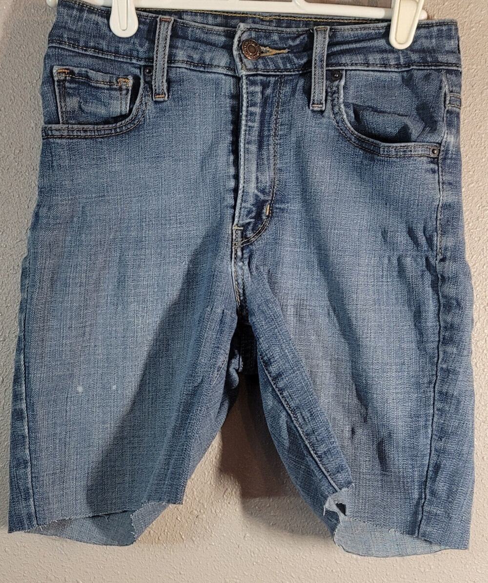 Levis 721 High Rise Skinny 26 womens Denim Cut Off Shorts